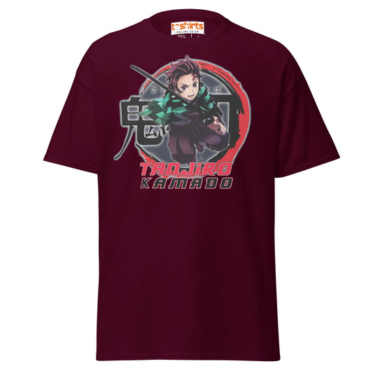 Tanjiro Kamado T-Shirt – Anime Warrior Battle Tee - Maroon - T-Shirts Online