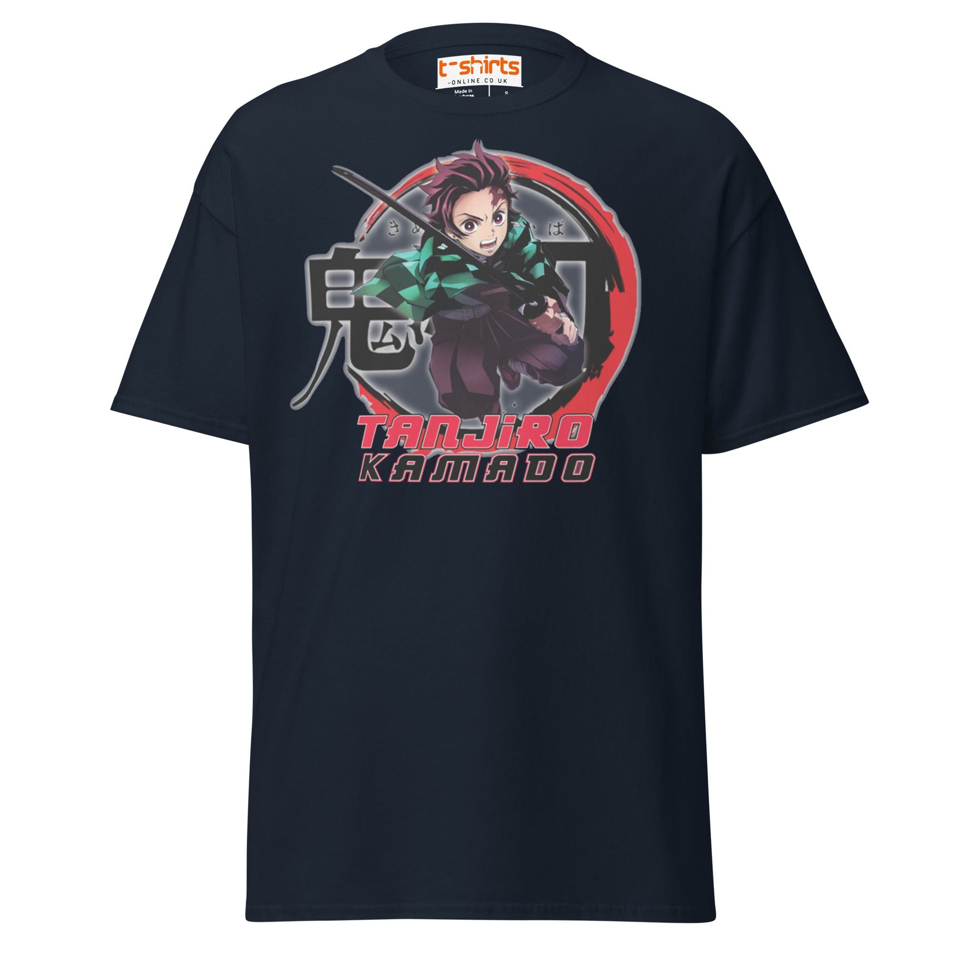Tanjiro Kamado T-Shirt – Anime Warrior Battle Tee - Navy - T-Shirts Online