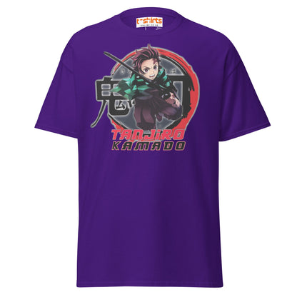 Tanjiro Kamado T-Shirt – Anime Warrior Battle Tee - Purple - T-Shirts Online