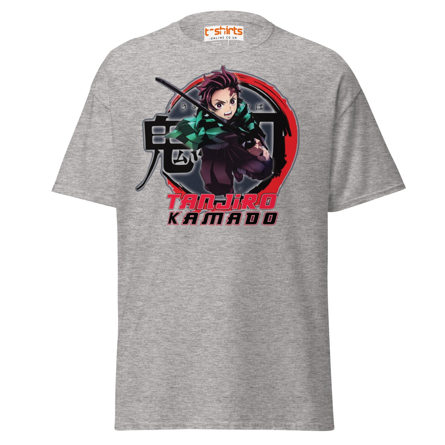 Tanjiro Kamado T-Shirt – Anime Warrior Battle Tee - Sport Grey - T-Shirts Online
