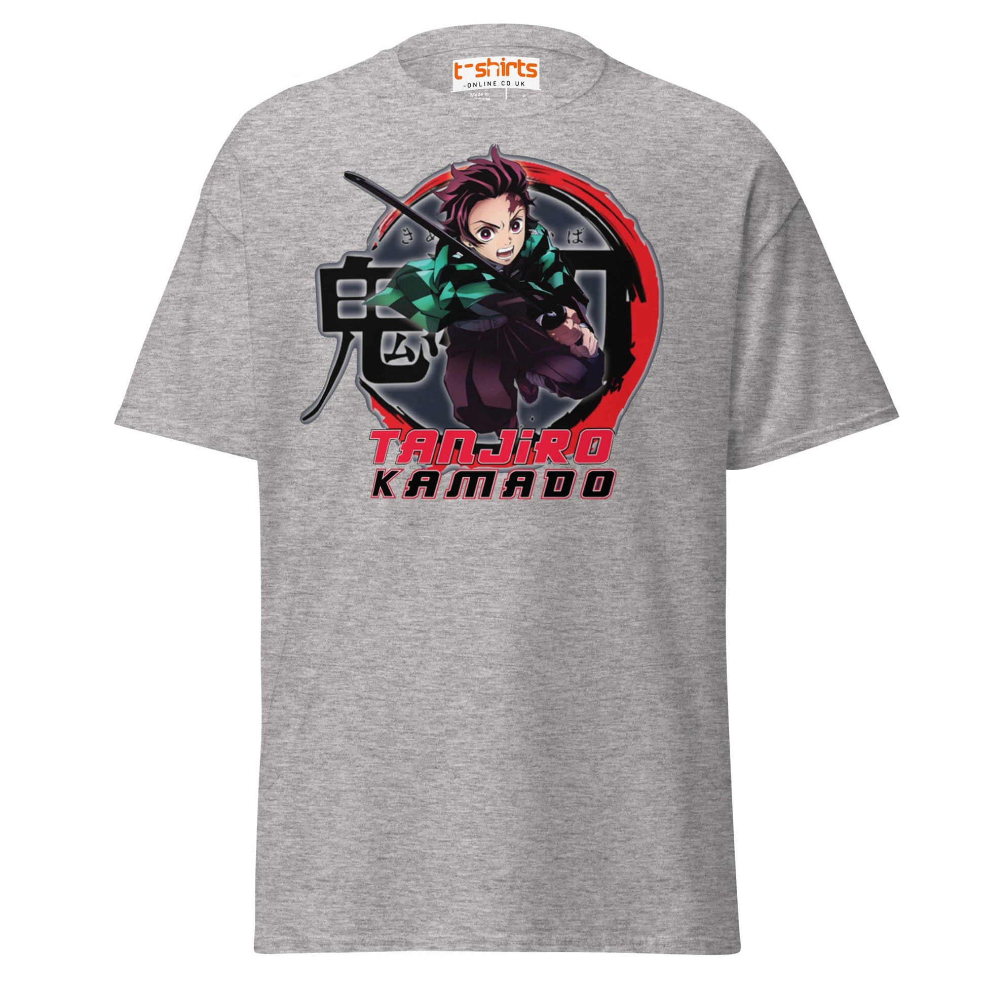 Tanjiro Kamado T-Shirt – Anime Warrior Battle Tee - Sport Grey - T-Shirts Online