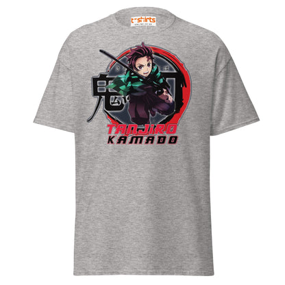 Tanjiro Kamado T-Shirt – Anime Warrior Battle Tee - Sport Grey - T-Shirts Online