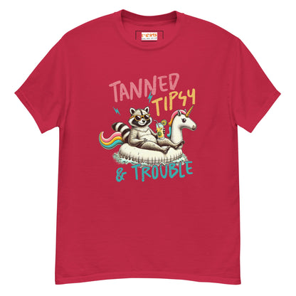Tanned, Tipsy & Trouble | Raccoon T-Shirt - Cardinal - T-Shirts Online
