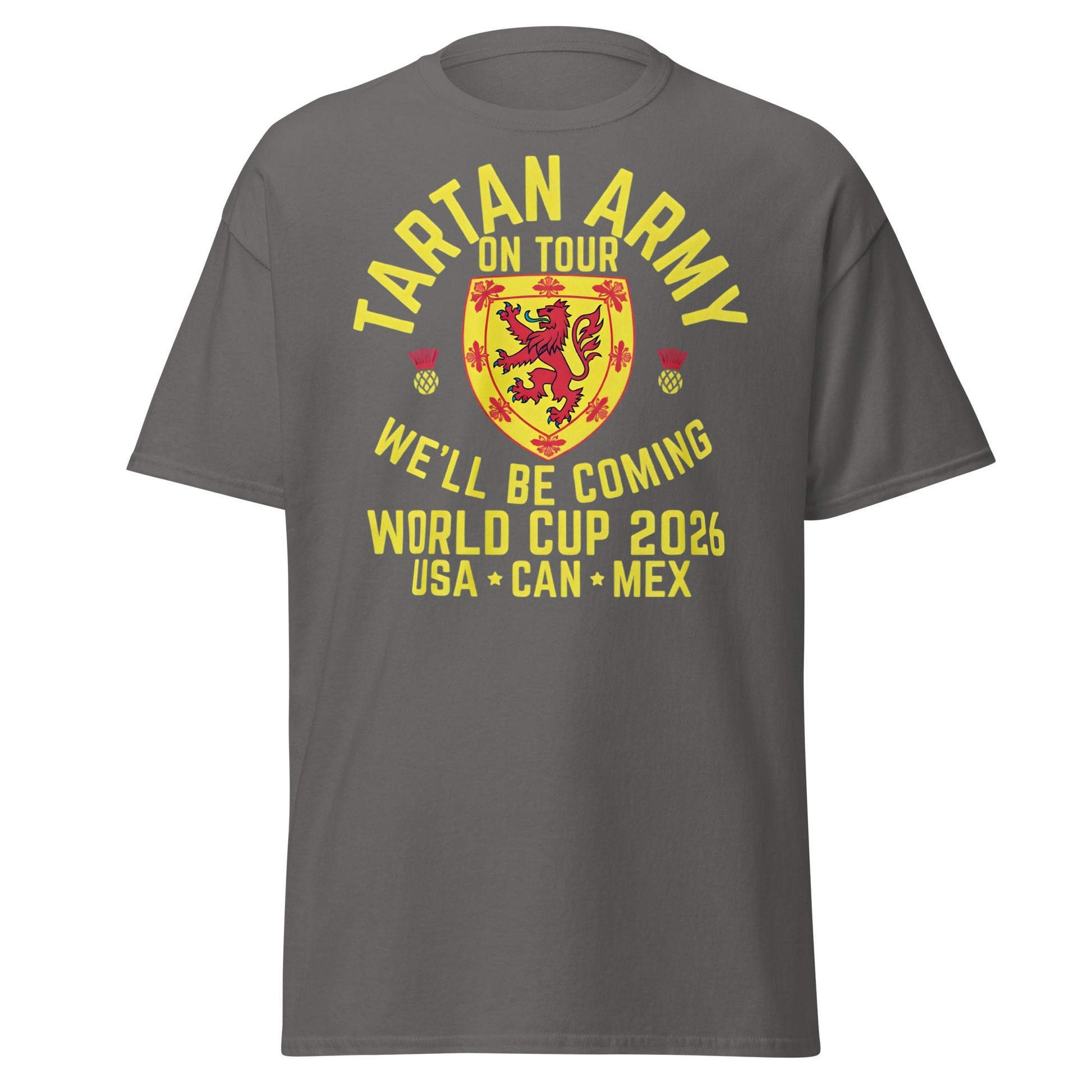Tartan Army World Cup 2026 T-Shirt - Scotland on Tour - Charcoal - T-Shirts Online