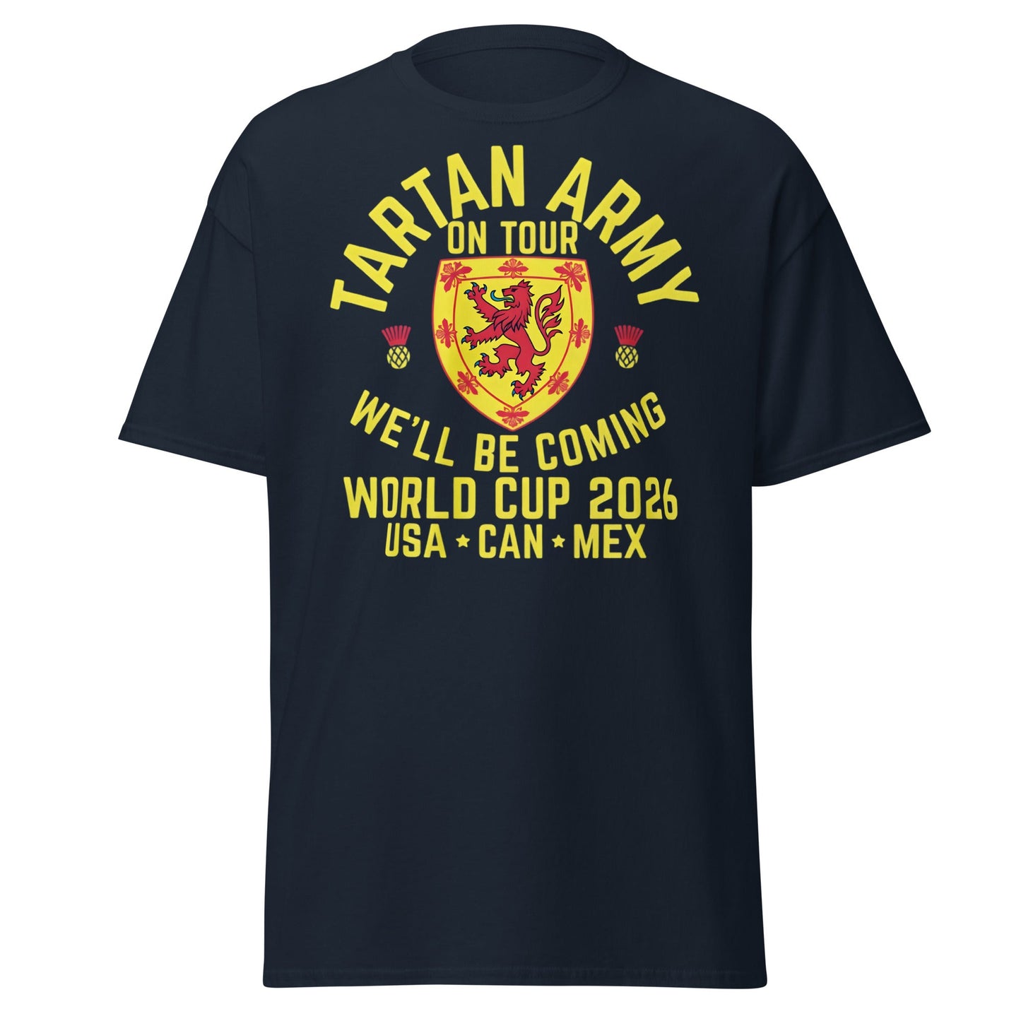 Tartan Army World Cup 2026 T-Shirt - Scotland on Tour - Navy - T-Shirts Online