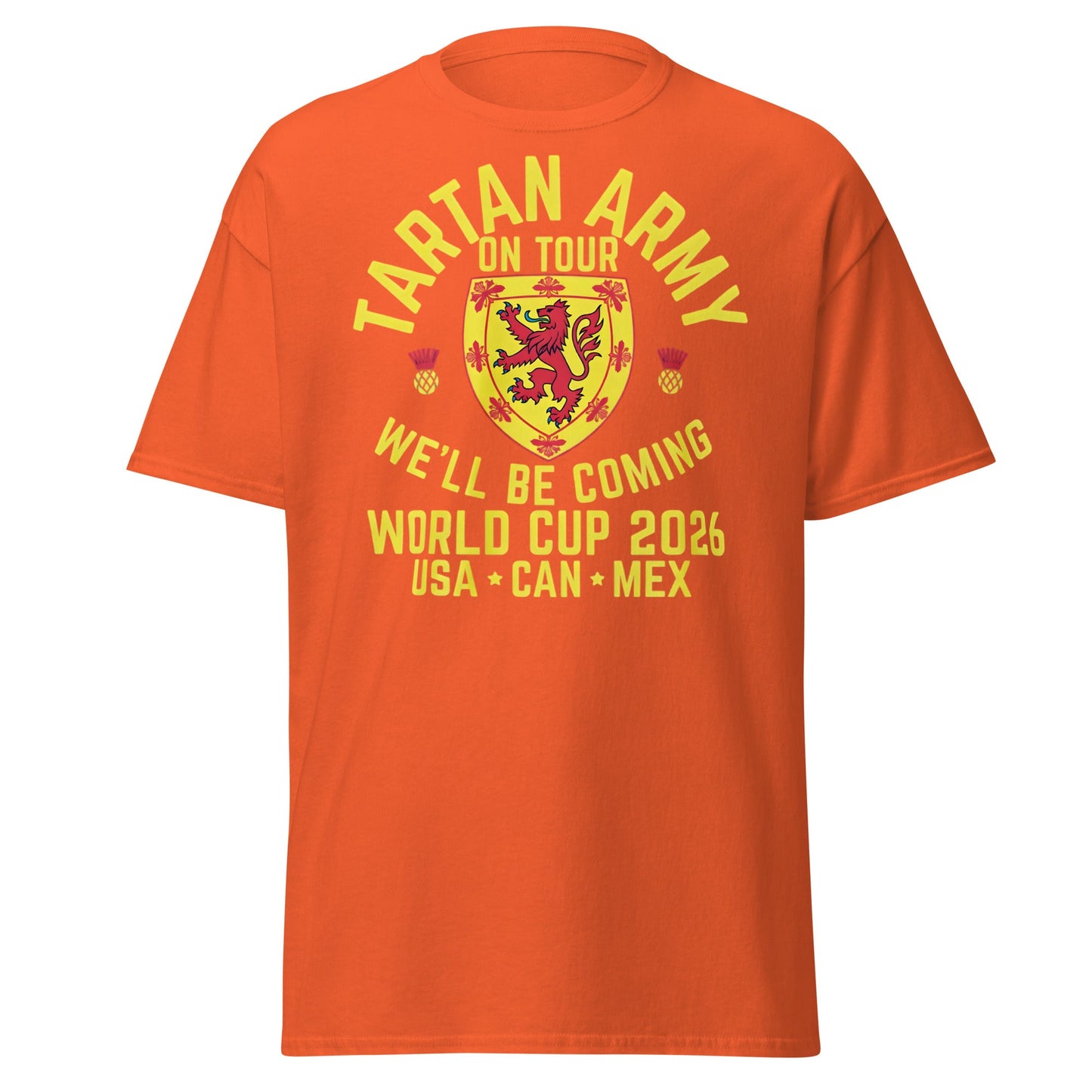 Tartan Army World Cup 2026 T-Shirt - Scotland on Tour - Orange - T-Shirts Online