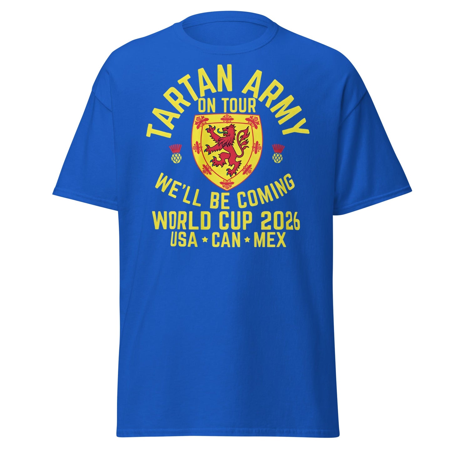 Tartan Army World Cup 2026 T-Shirt - Scotland on Tour - Royal - T-Shirts Online