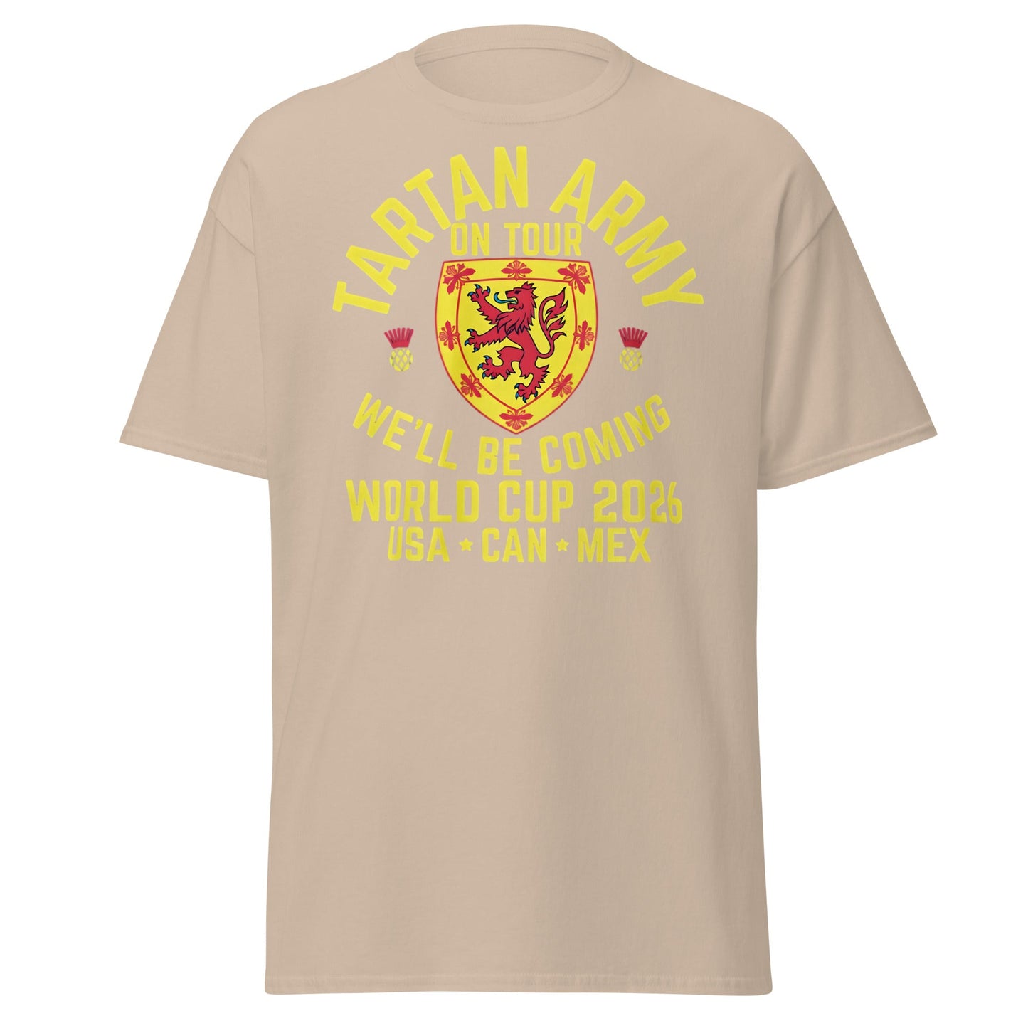 Tartan Army World Cup 2026 T-Shirt - Scotland on Tour - Sand - T-Shirts Online