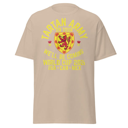 Tartan Army World Cup 2026 T-Shirt - Scotland on Tour - Sand - T-Shirts Online