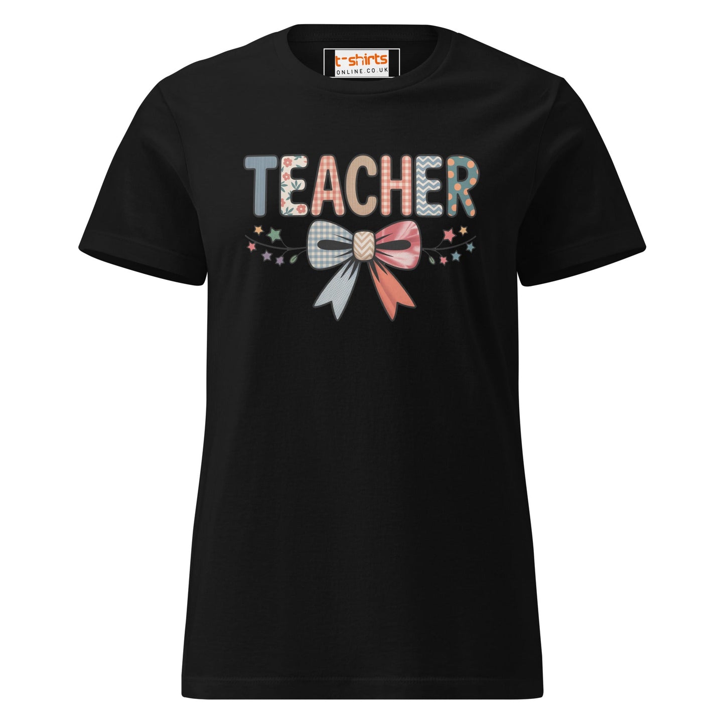 Teacher Bow T-Shirt | Softstyle Womens Tee - Black - T-Shirts Online