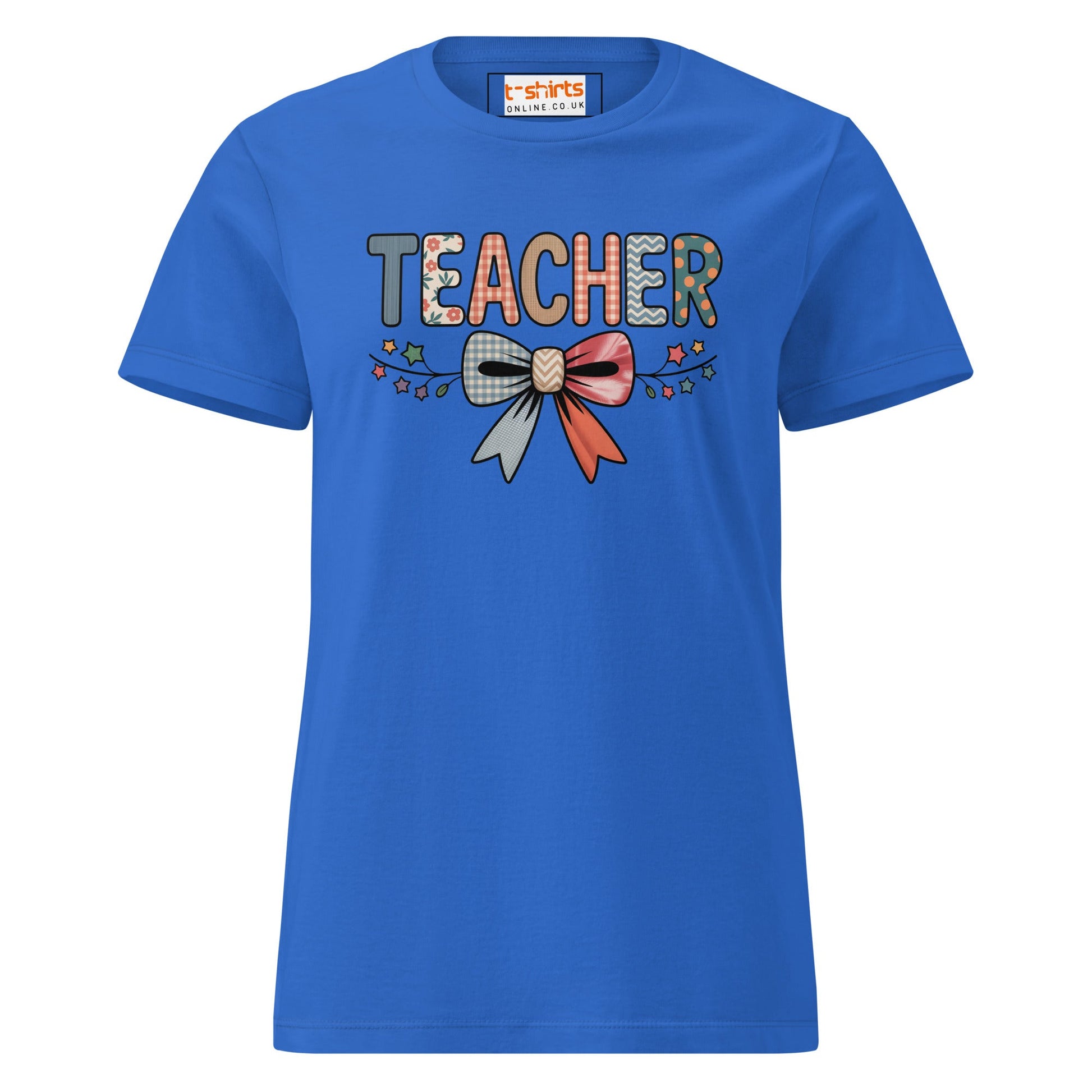 Teacher Bow T-Shirt | Softstyle Womens Tee - Royal - T-Shirts Online
