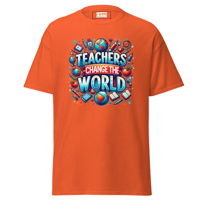 Teachers Change the World | Teacher T-Shirt - Orange - T-Shirts Online