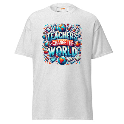 Teachers Change the World | Teacher T-Shirt - Ash - T-Shirts Online