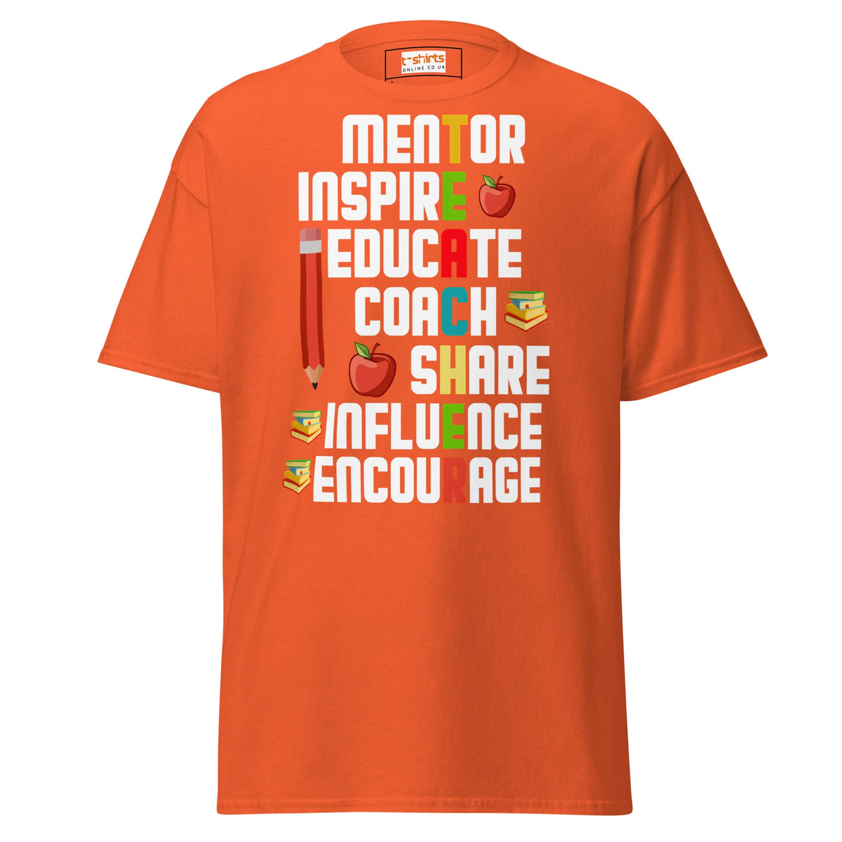 Teacher’s Day T‑Shirt – Heartfelt Teacher Appreciation Graphic Tee - Orange - T-Shirts Online
