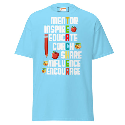 Teacher’s Day T‑Shirt – Heartfelt Teacher Appreciation Graphic Tee - Sky - T-Shirts Online