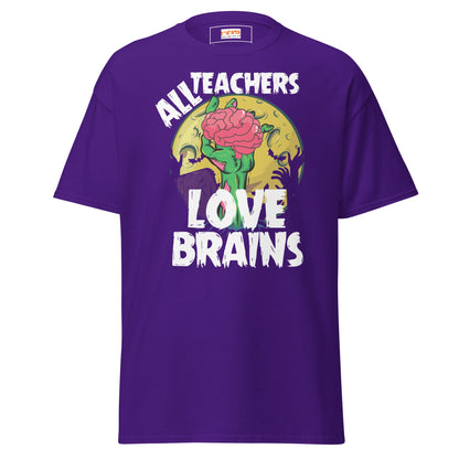 Teachers Love Brains | Teacher T-Shirt - Purple - T-Shirts Online