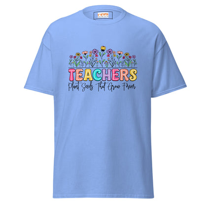 Teachers Plant Seeds | Teacher T-Shirt - Carolina Blue - T-Shirts Online