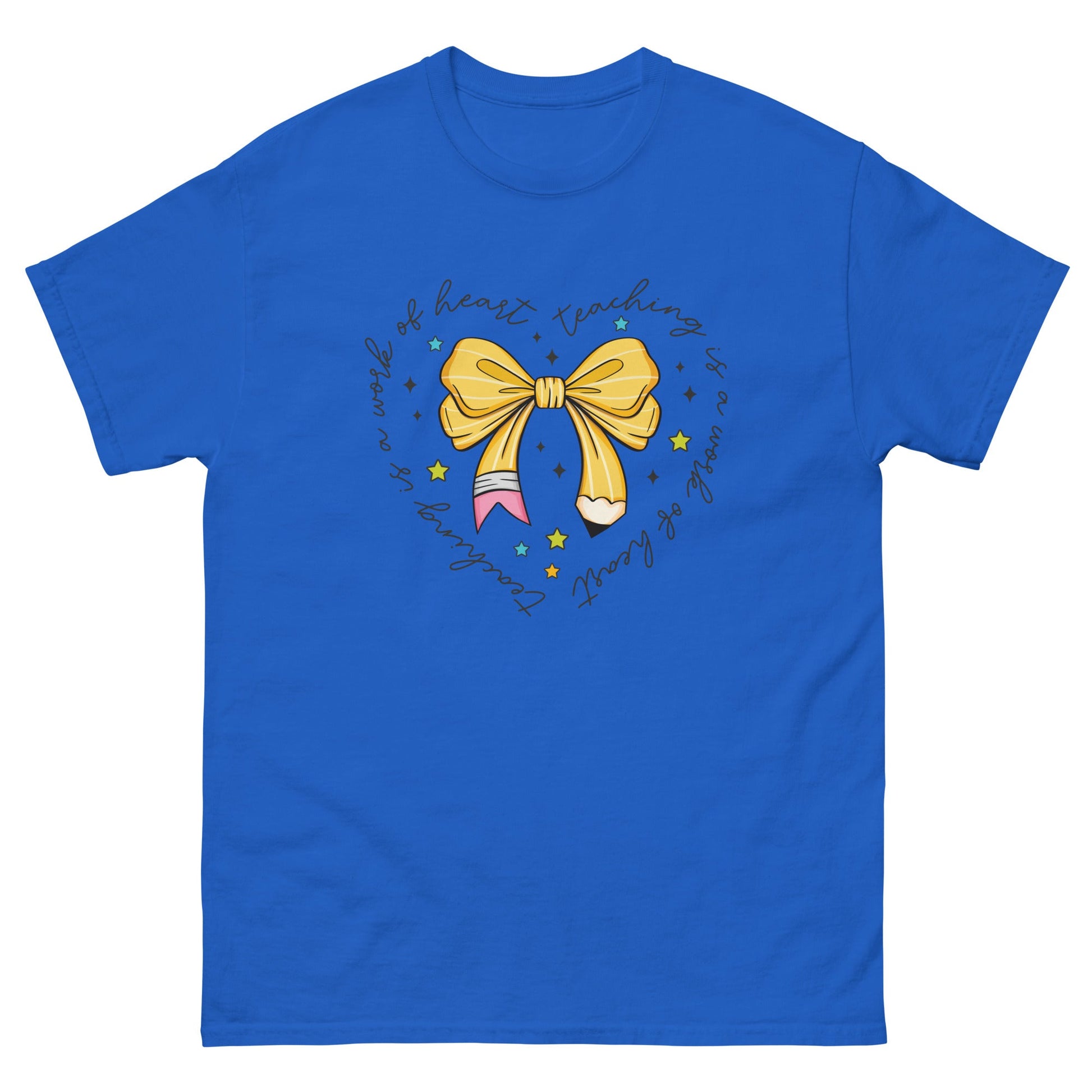 Teaching is a Work of Heart | Teachers T-Shirt - Royal - T-Shirts Online
