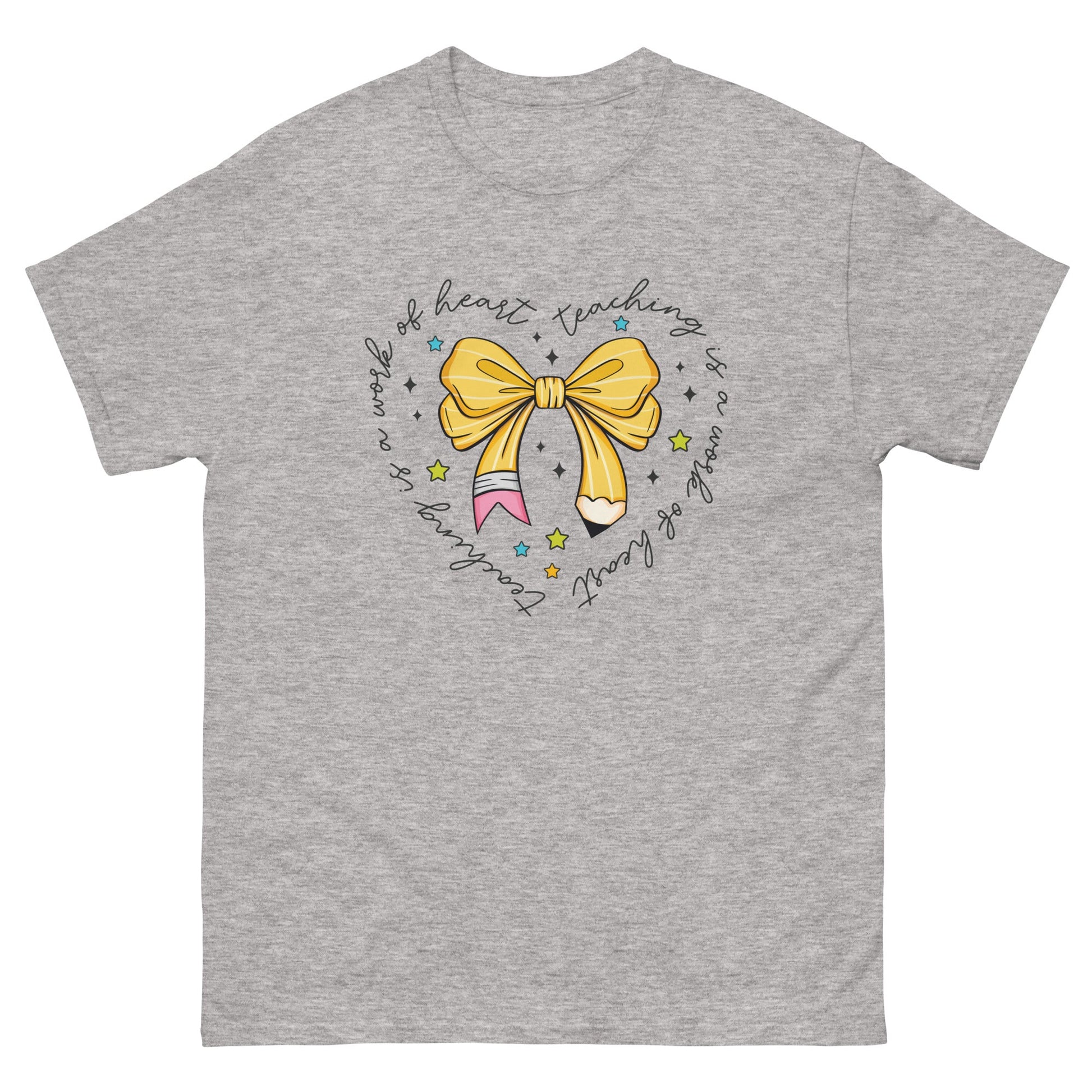 Teaching is a Work of Heart | Teachers T-Shirt - Sport Grey - T-Shirts Online