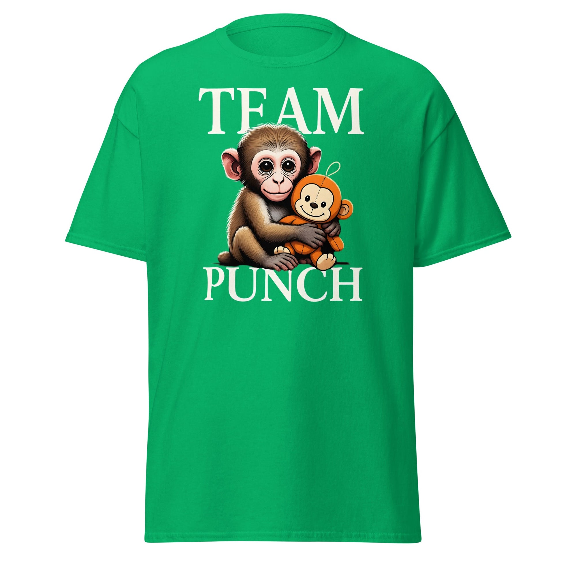 Team Punch Monkey T-Shirt – Cute Graphic Tee - Irish Green - T-Shirts Online