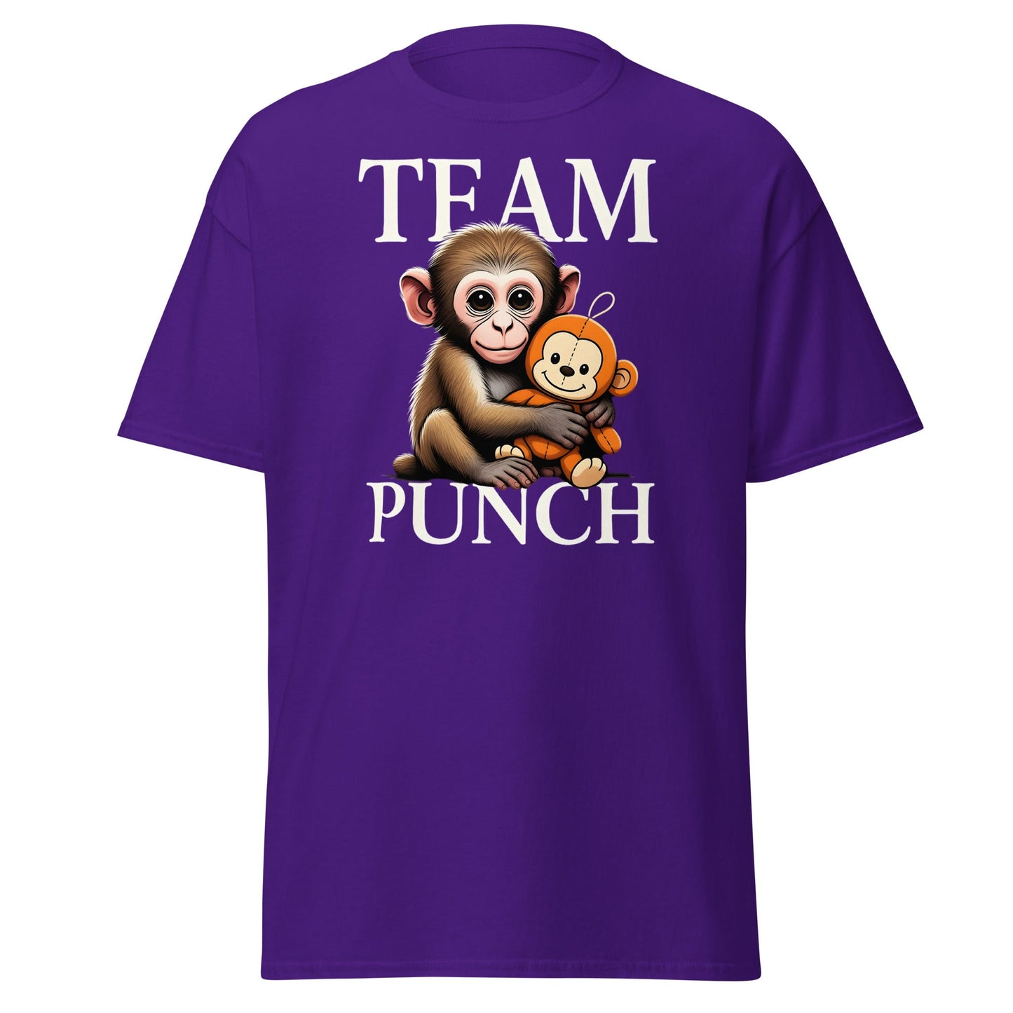 Team Punch Monkey T-Shirt – Cute Graphic Tee - Purple - T-Shirts Online