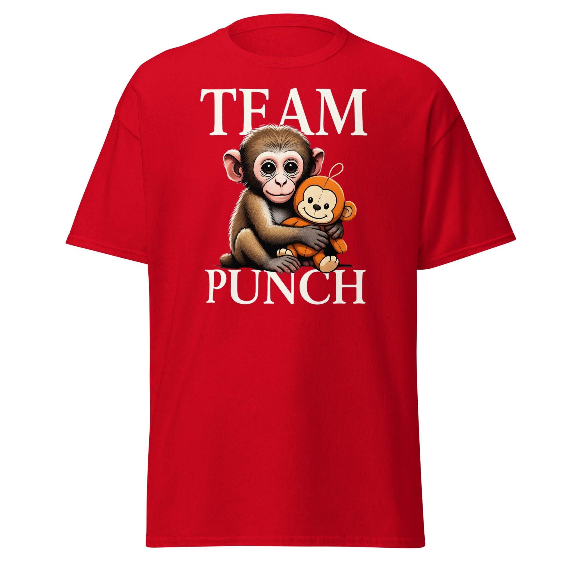 Team Punch Monkey T-Shirt – Cute Graphic Tee - Red - T-Shirts Online