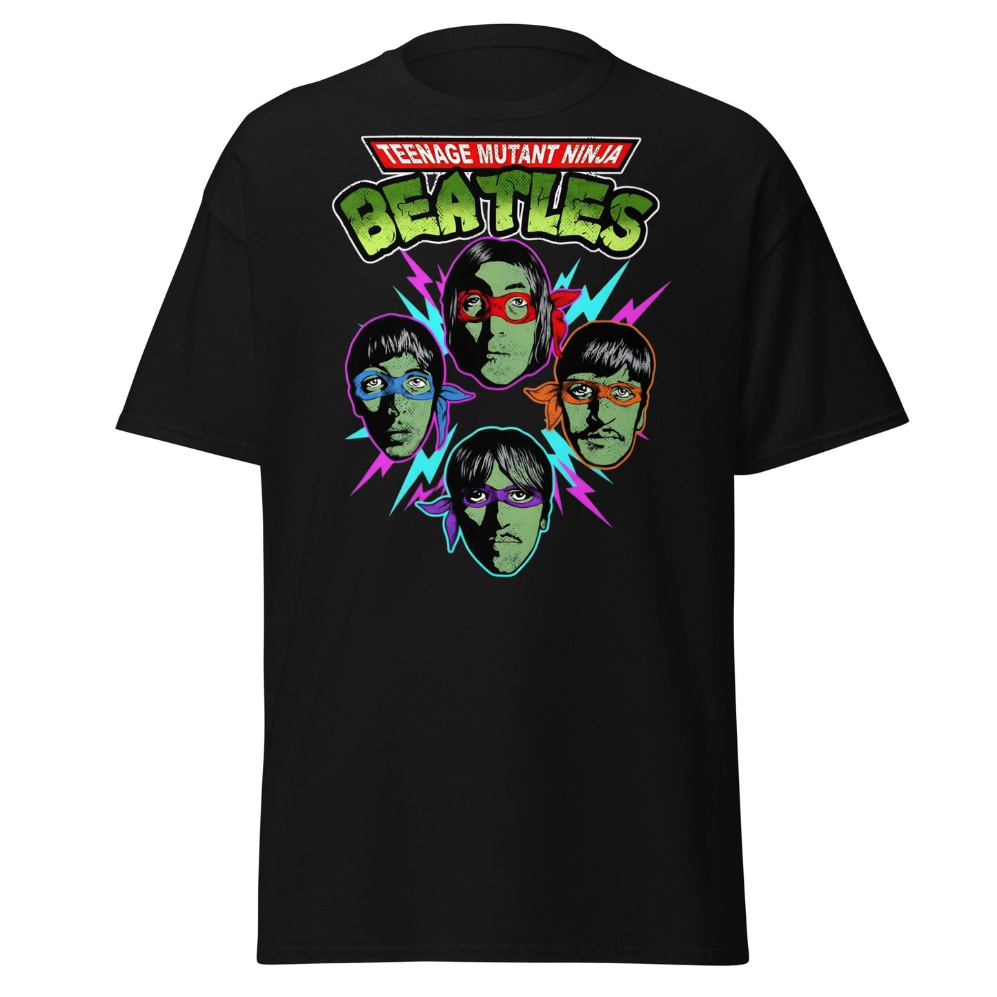 Teenage Mutant Ninja Beatles T-Shirt – TMNT Parody Tee - Black - T-Shirts Online