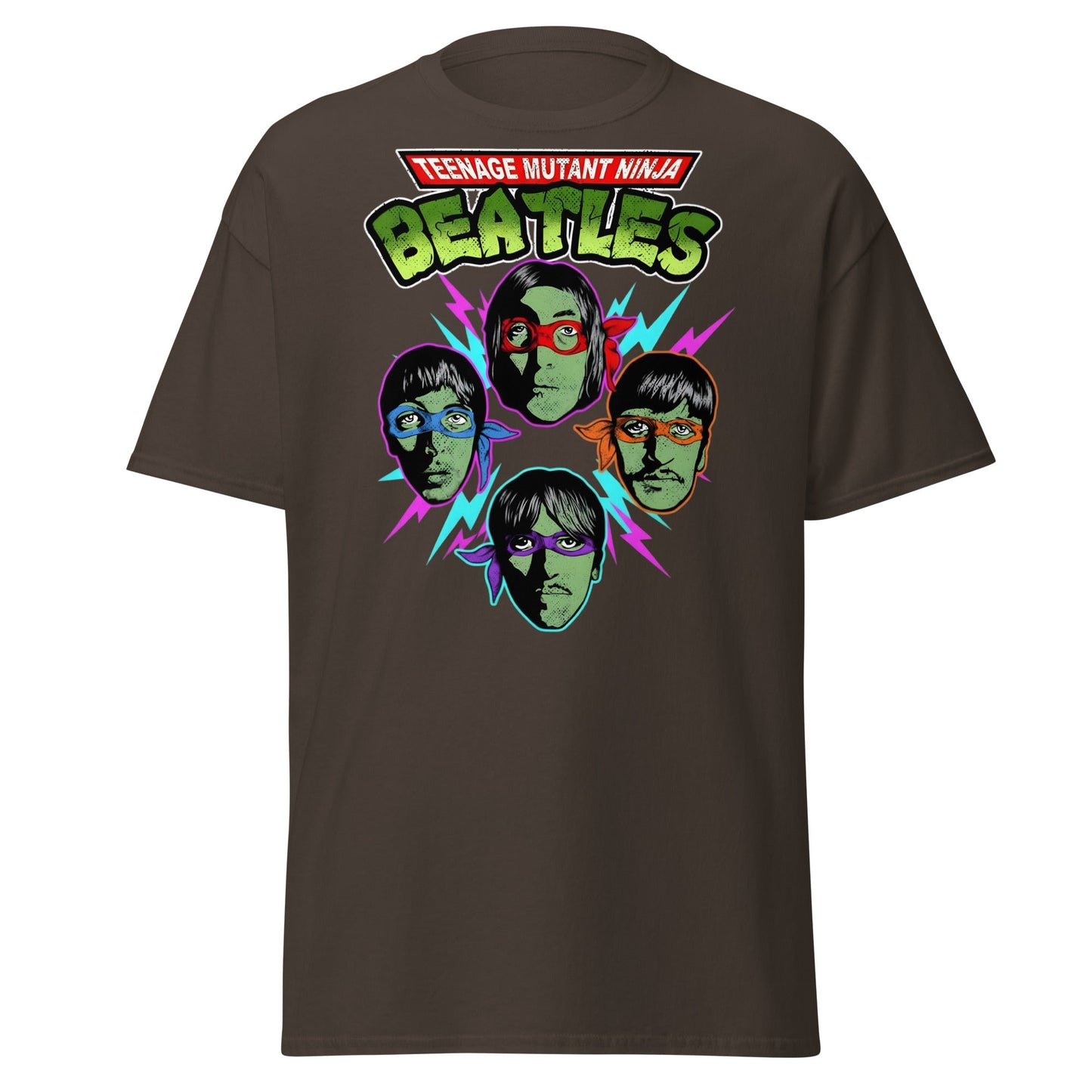 Teenage Mutant Ninja Beatles T-Shirt – TMNT Parody Tee - Dark Chocolate - T-Shirts Online