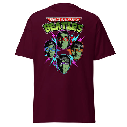 Teenage Mutant Ninja Beatles T-Shirt – TMNT Parody Tee - Maroon - T-Shirts Online