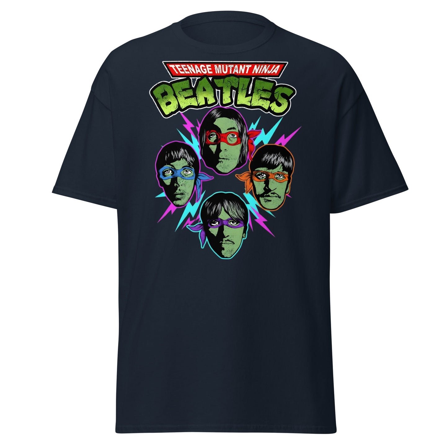 Teenage Mutant Ninja Beatles T-Shirt – TMNT Parody Tee - Navy - T-Shirts Online