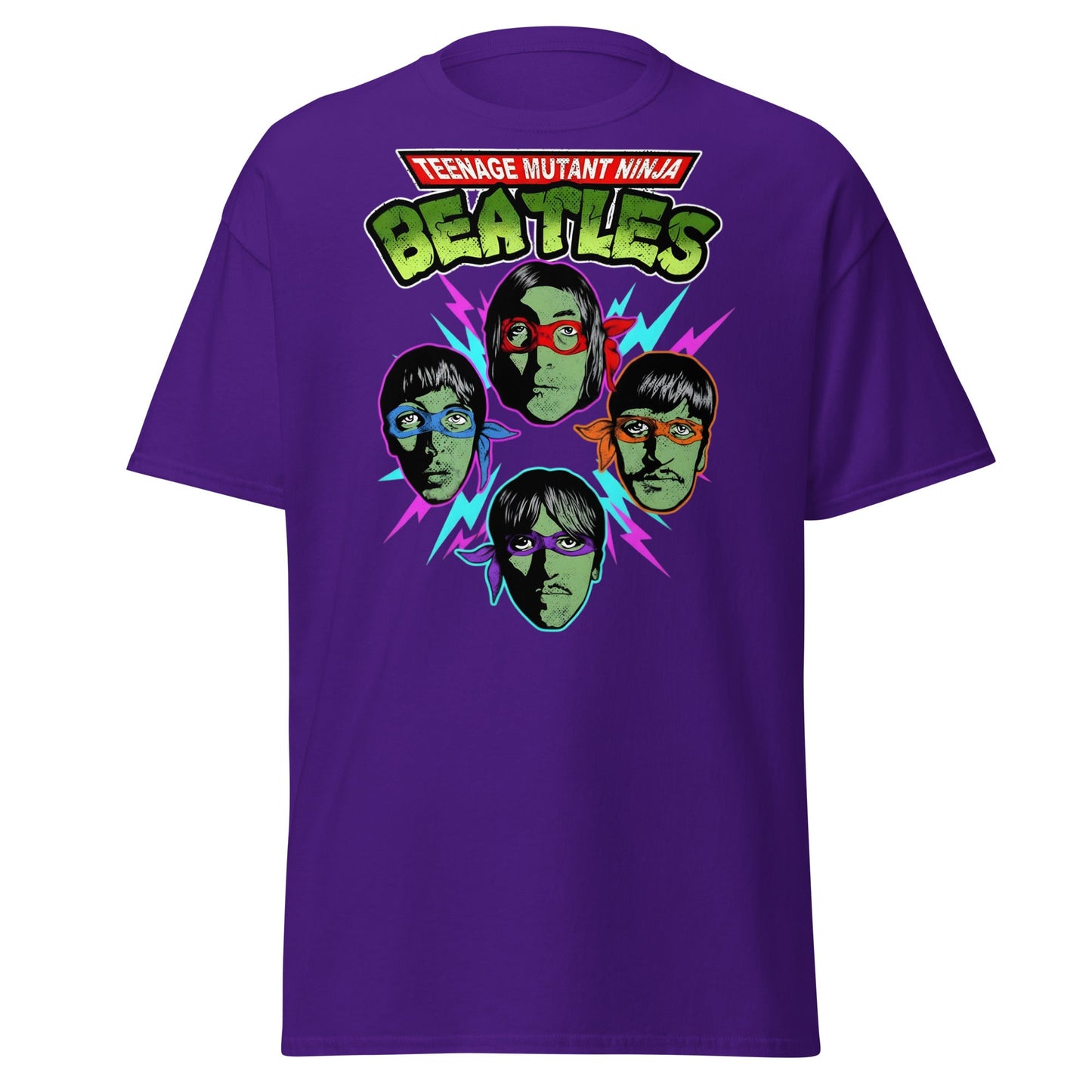 Teenage Mutant Ninja Beatles T-Shirt – TMNT Parody Tee - Purple - T-Shirts Online