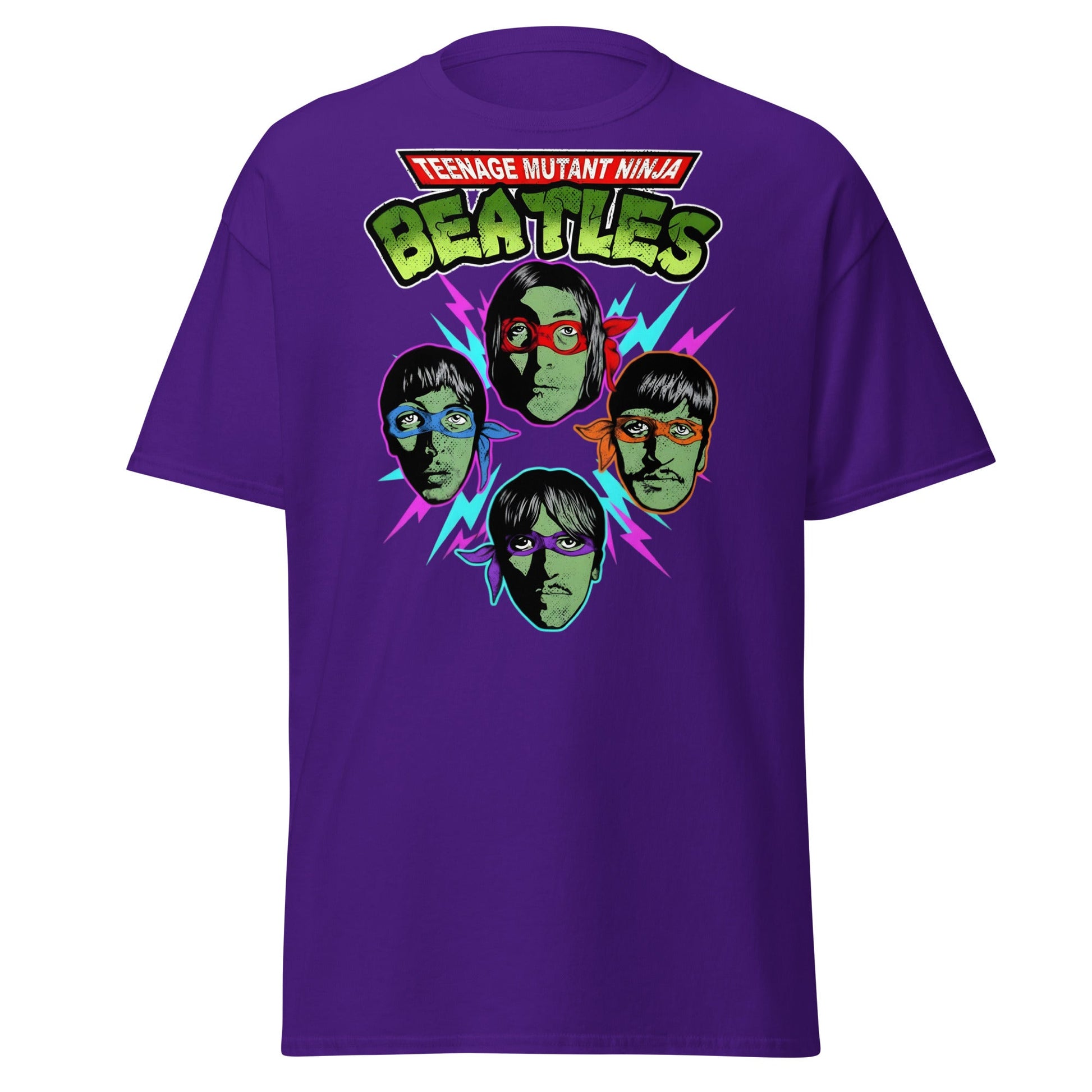 Teenage Mutant Ninja Beatles T-Shirt – TMNT Parody Tee - Purple - T-Shirts Online