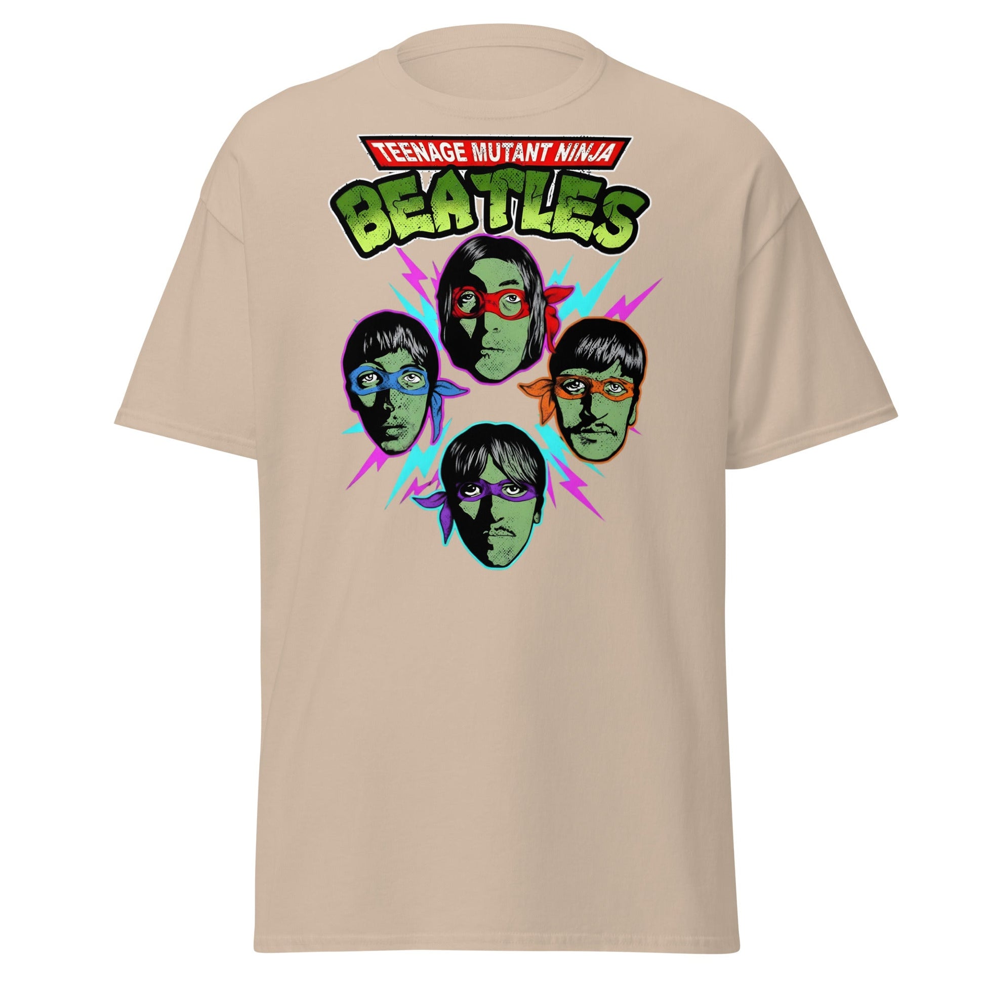 Teenage Mutant Ninja Beatles T-Shirt – TMNT Parody Tee - Sand - T-Shirts Online