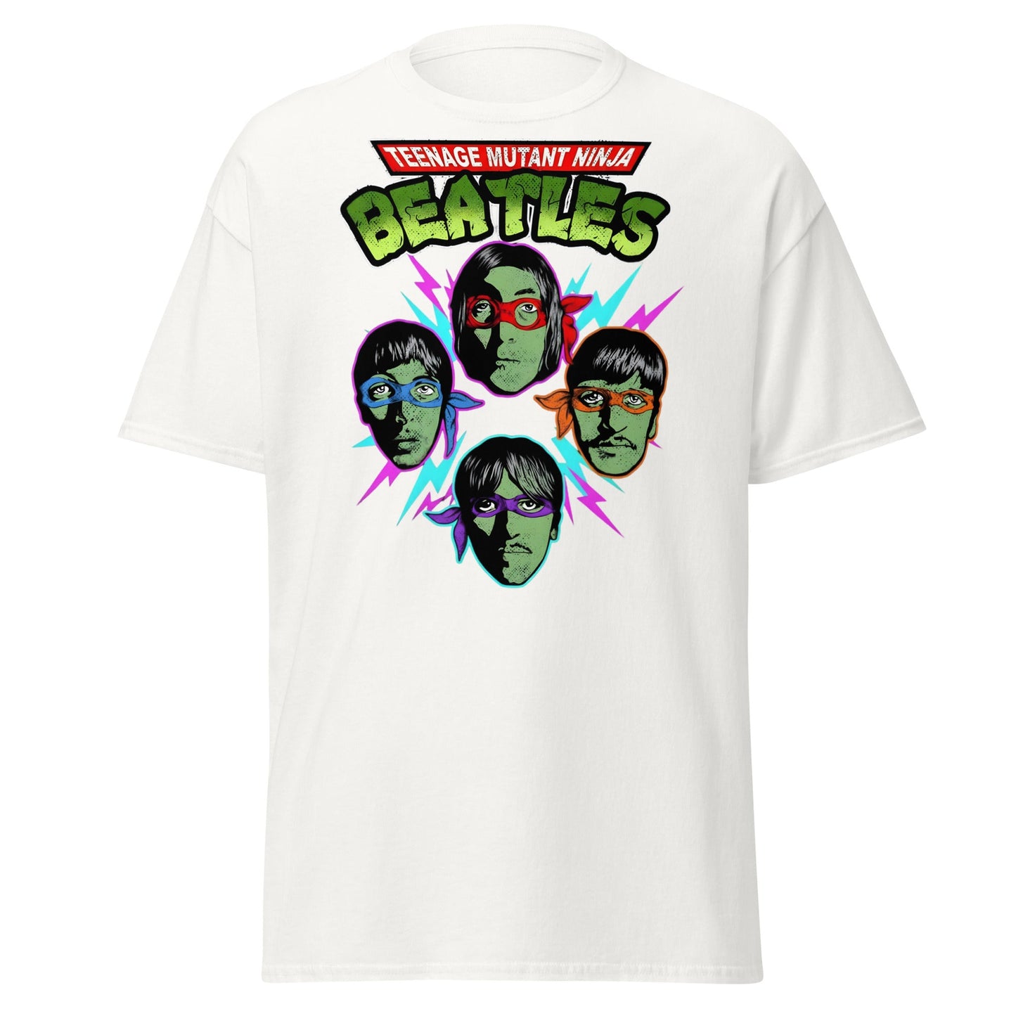 Teenage Mutant Ninja Beatles T-Shirt – TMNT Parody Tee - White - T-Shirts Online