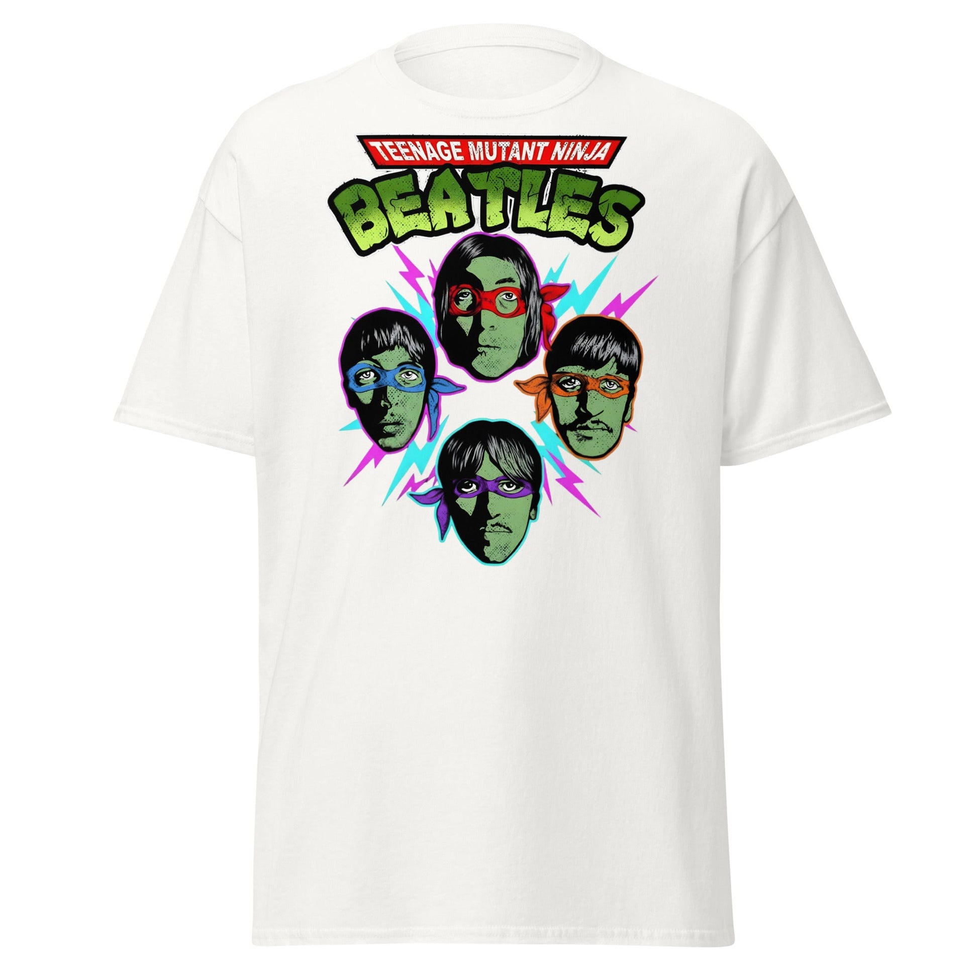 Teenage Mutant Ninja Beatles T-Shirt – TMNT Parody Tee - White - T-Shirts Online