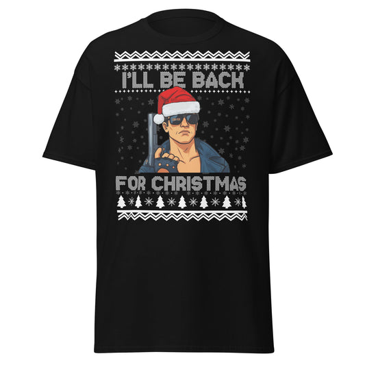 Terminator Santa Christmas T-Shirt | Funny Action Movie Tee - Black - T-Shirts Online