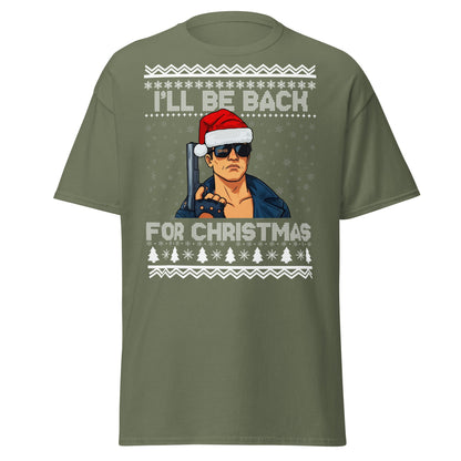 Terminator Santa Christmas T-Shirt | Funny Action Movie Tee - Military Green - T-Shirts Online