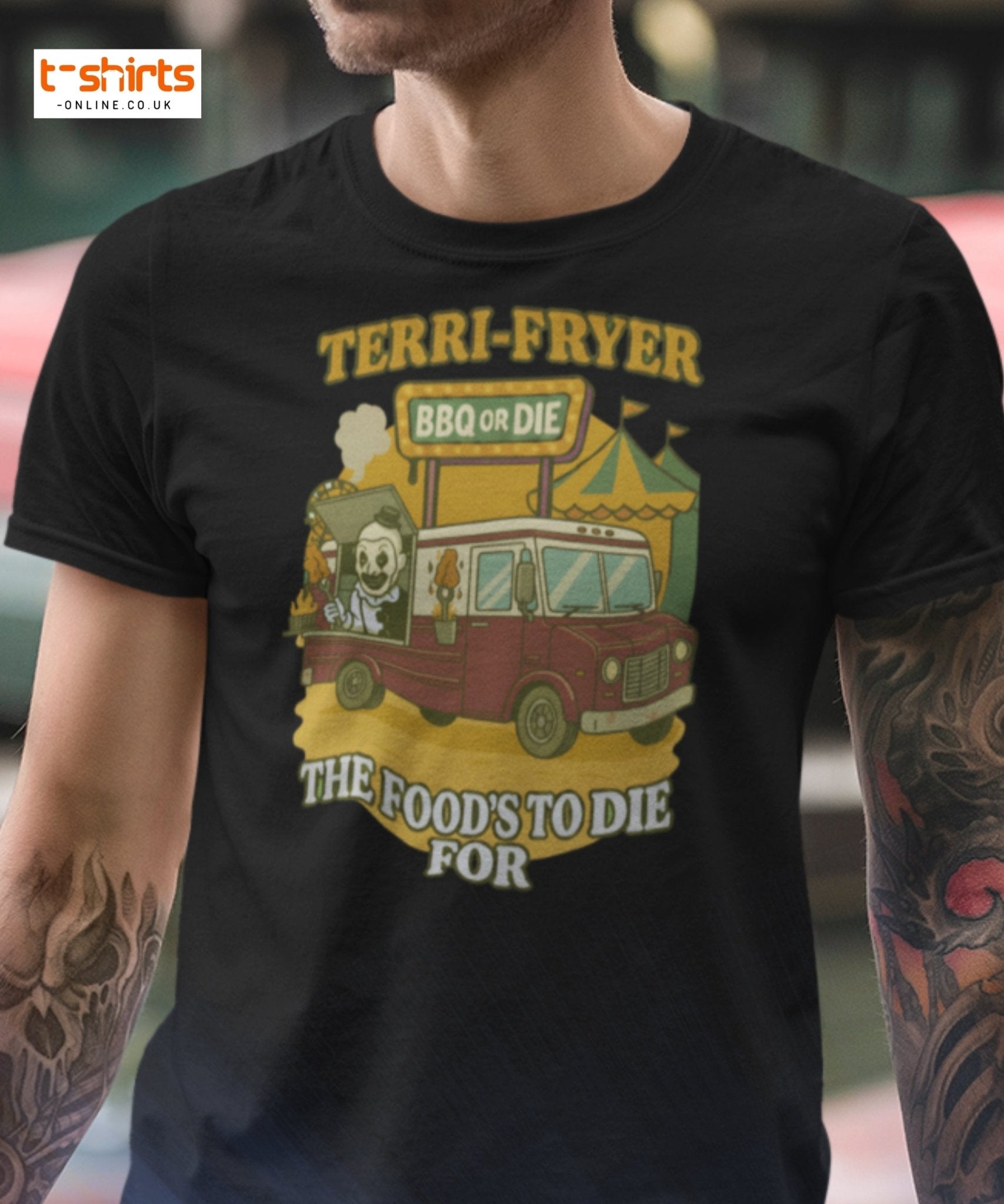 Terri - Fryer BBQ or Die Funny T-Shirt - Maroon - T-Shirts Online