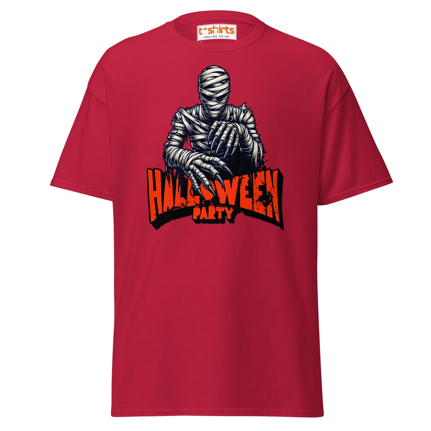 Terrifying Mummy Halloween Party Tee - Unwrap the Fun! - Cardinal - T-Shirts Online