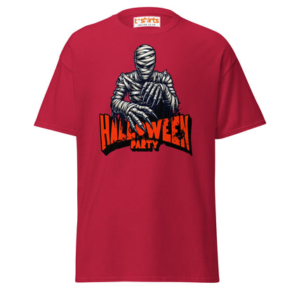 Terrifying Mummy Halloween Party Tee - Unwrap the Fun! - Cardinal - T-Shirts Online
