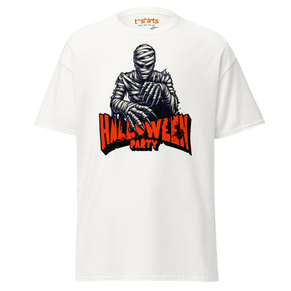 Terrifying Mummy Halloween Party Tee - Unwrap the Fun! - White - T-Shirts Online