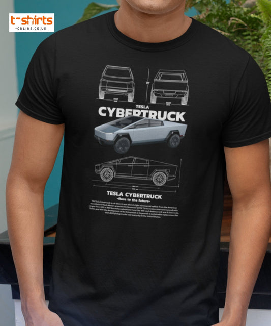 Tesla Cybertruck T-Shirt | Futuristic Pickup Graphic Tee - Maroon - T-Shirts Online