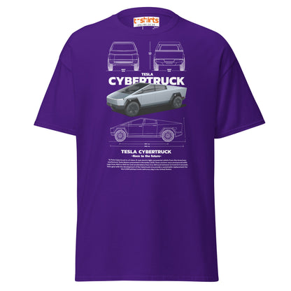 Tesla Cybertruck T-Shirt | Futuristic Pickup Graphic Tee - Purple - T-Shirts Online