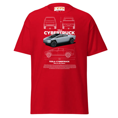 Tesla Cybertruck T-Shirt | Futuristic Pickup Graphic Tee - Red - T-Shirts Online