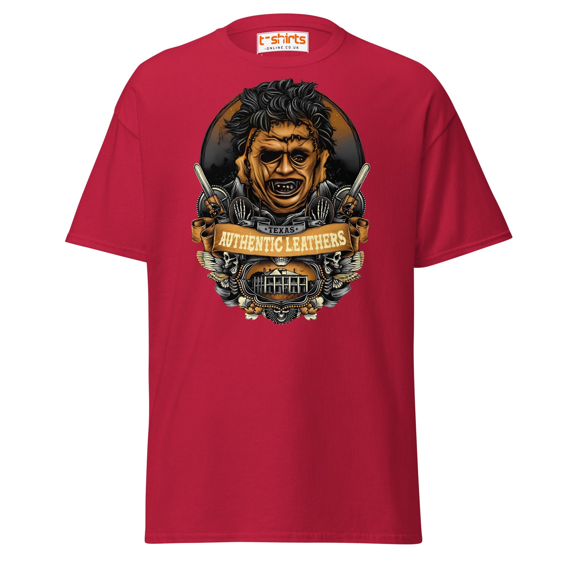 Texas Horror T-Shirt | Authentic Leathers Design - Cardinal - T-Shirts Online