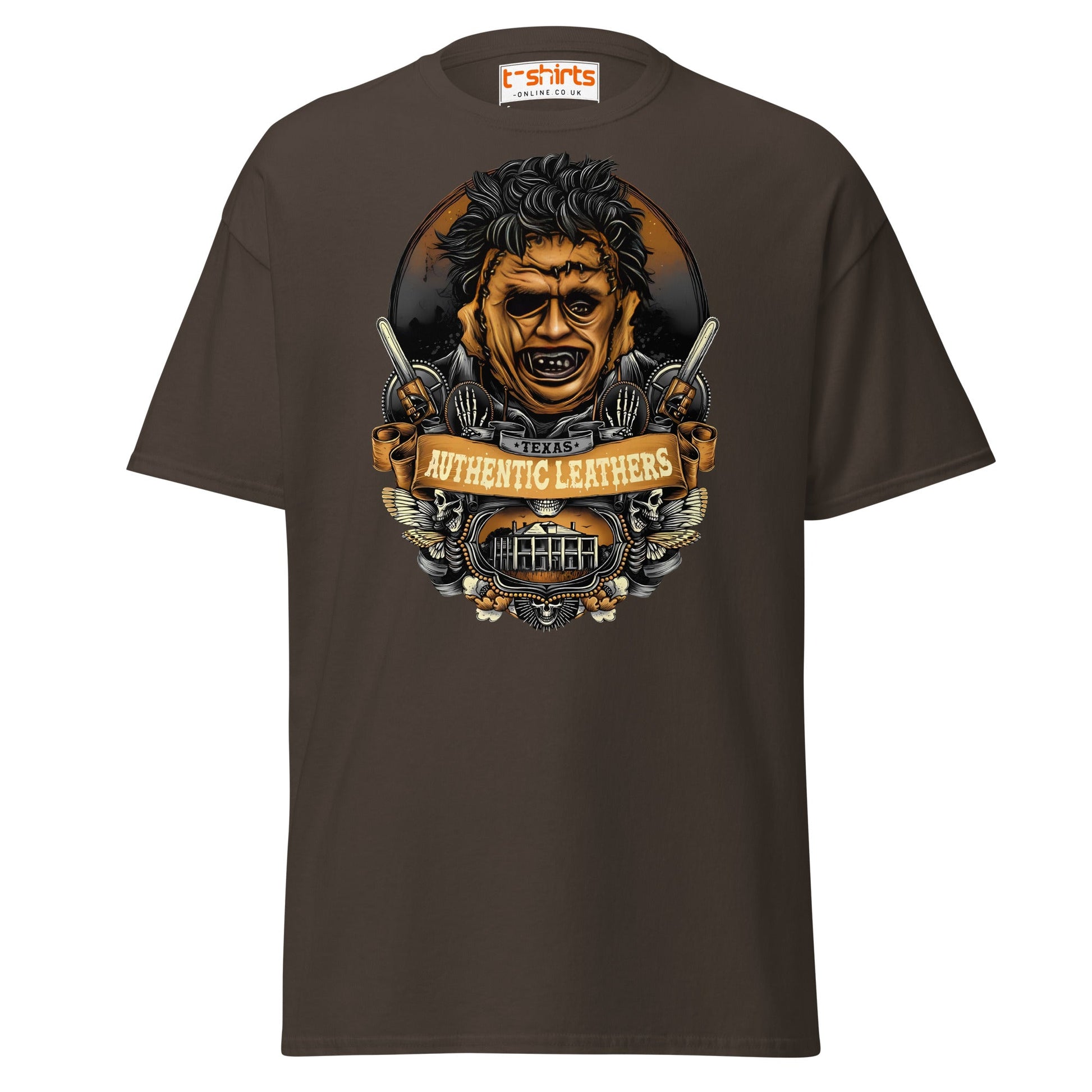 Texas Horror T-Shirt | Authentic Leathers Design - Dark Chocolate - T-Shirts Online