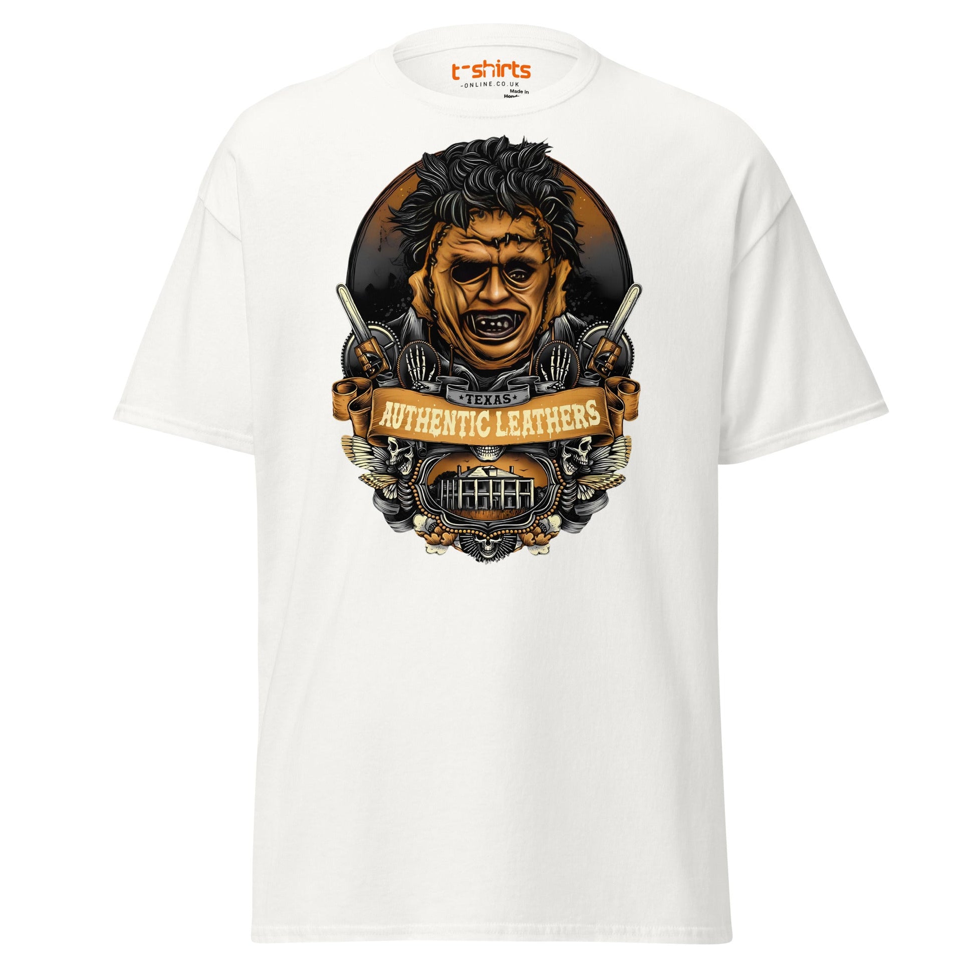 Texas Horror T-Shirt | Authentic Leathers Design - White - T-Shirts Online