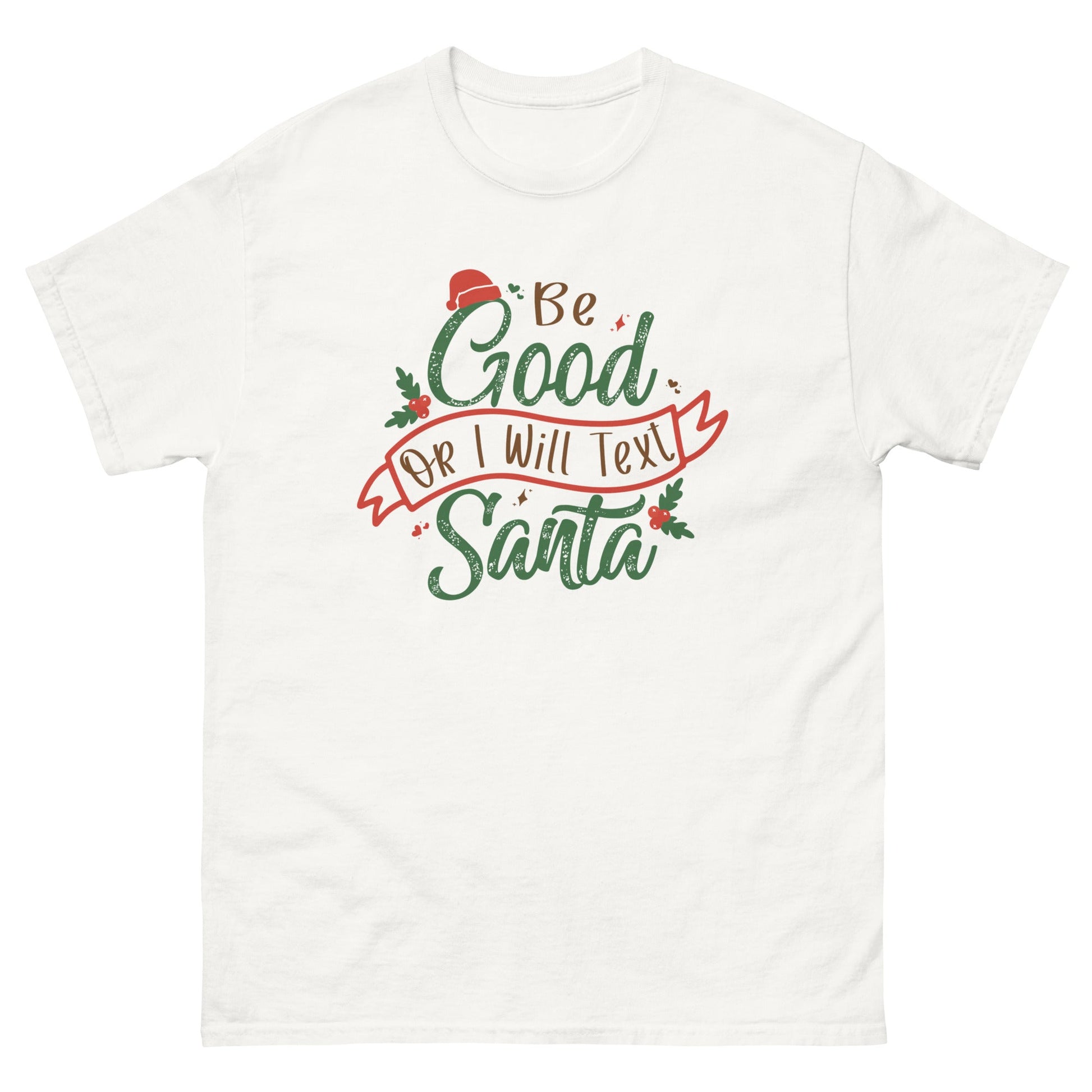 Text Santa | Christmas T-Shirt - White - T-Shirts Online