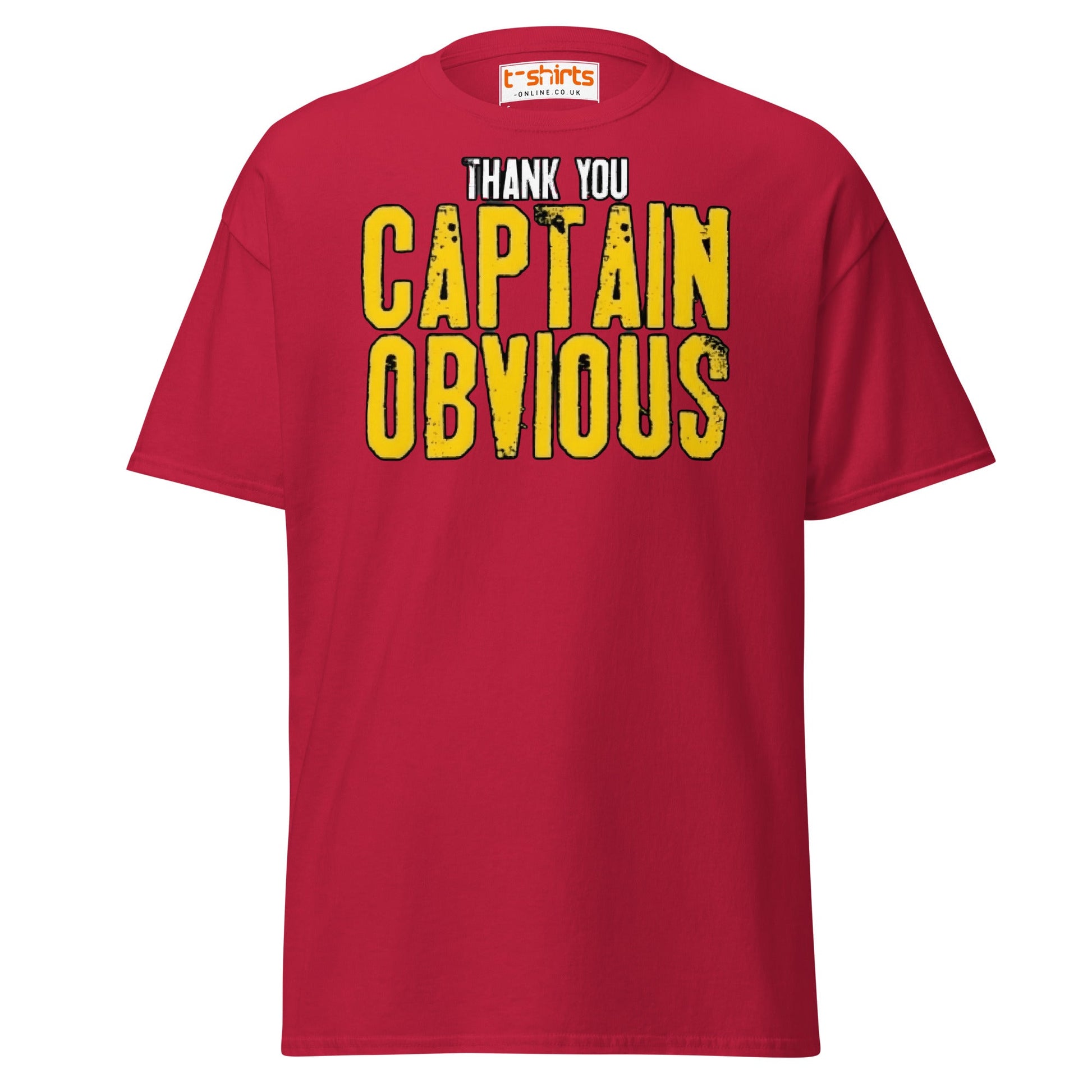 Thank You Captain Obvious T-Shirt | Sarcastic Funny Tee - Cardinal - T-Shirts Online