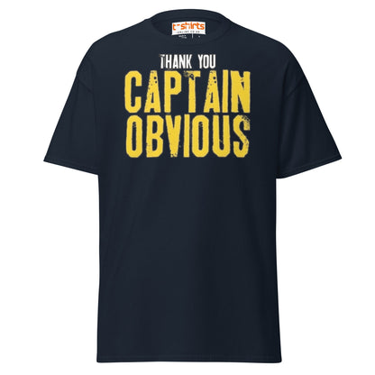 Thank You Captain Obvious T-Shirt | Sarcastic Funny Tee - Navy - T-Shirts Online